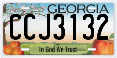 GA license plate CCJ3132