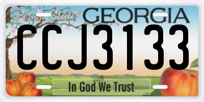 GA license plate CCJ3133
