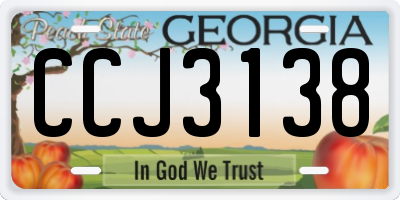 GA license plate CCJ3138