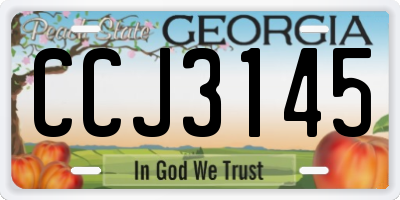 GA license plate CCJ3145