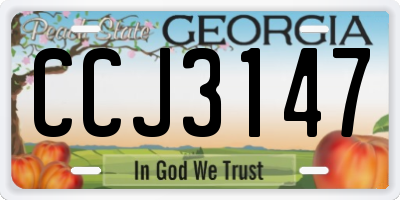 GA license plate CCJ3147