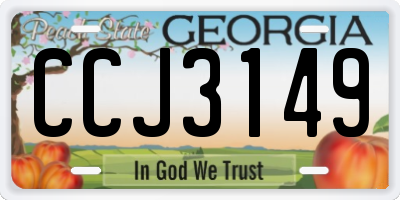 GA license plate CCJ3149