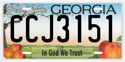 GA license plate CCJ3151