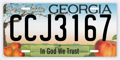 GA license plate CCJ3167