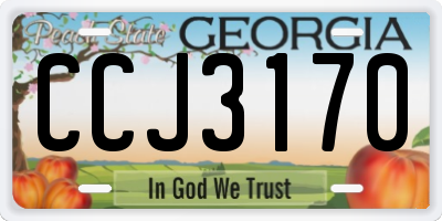 GA license plate CCJ3170