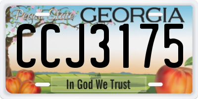 GA license plate CCJ3175