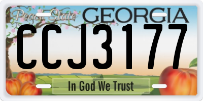 GA license plate CCJ3177