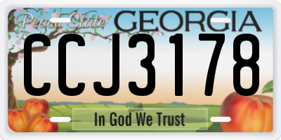 GA license plate CCJ3178