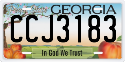 GA license plate CCJ3183