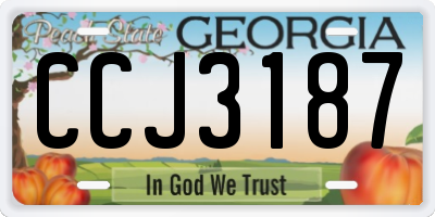 GA license plate CCJ3187