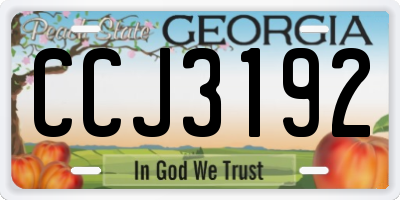 GA license plate CCJ3192