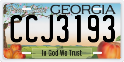 GA license plate CCJ3193