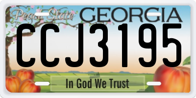 GA license plate CCJ3195