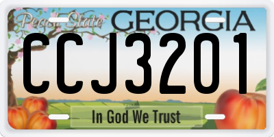 GA license plate CCJ3201