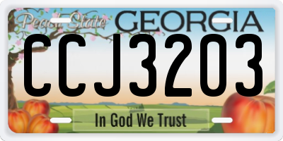 GA license plate CCJ3203