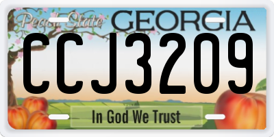 GA license plate CCJ3209