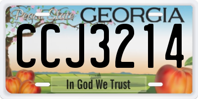 GA license plate CCJ3214