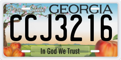 GA license plate CCJ3216