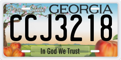 GA license plate CCJ3218