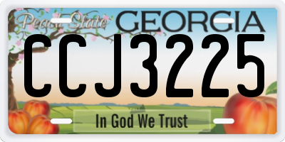 GA license plate CCJ3225