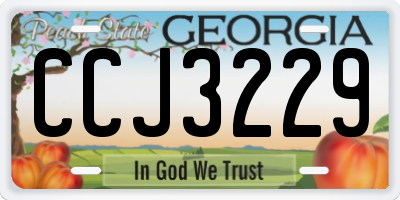 GA license plate CCJ3229
