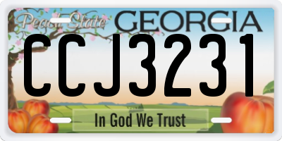 GA license plate CCJ3231