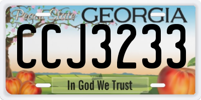 GA license plate CCJ3233