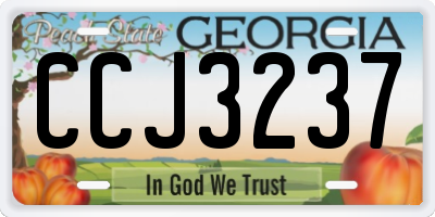 GA license plate CCJ3237