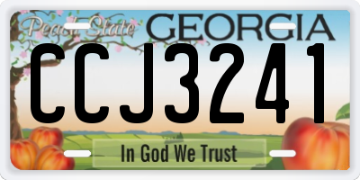 GA license plate CCJ3241