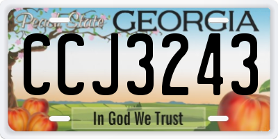 GA license plate CCJ3243