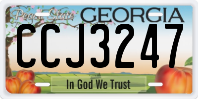 GA license plate CCJ3247