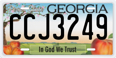 GA license plate CCJ3249