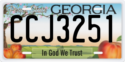 GA license plate CCJ3251