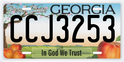 GA license plate CCJ3253