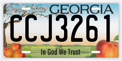 GA license plate CCJ3261
