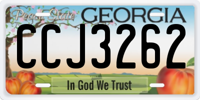 GA license plate CCJ3262