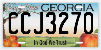 GA license plate CCJ3270