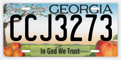 GA license plate CCJ3273
