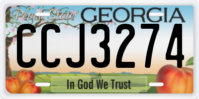 GA license plate CCJ3274