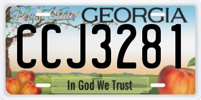 GA license plate CCJ3281