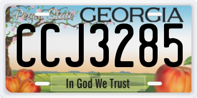 GA license plate CCJ3285
