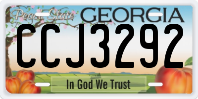GA license plate CCJ3292