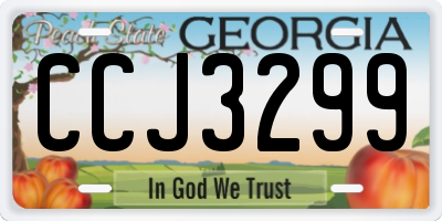 GA license plate CCJ3299