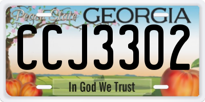 GA license plate CCJ3302