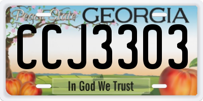 GA license plate CCJ3303