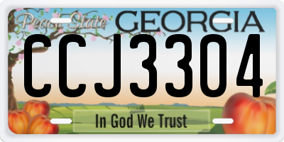 GA license plate CCJ3304