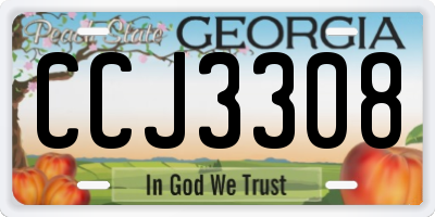 GA license plate CCJ3308
