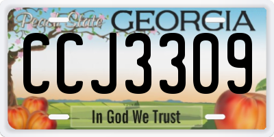 GA license plate CCJ3309