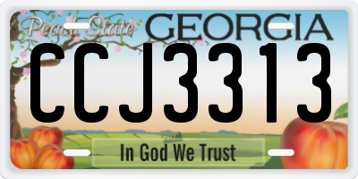 GA license plate CCJ3313