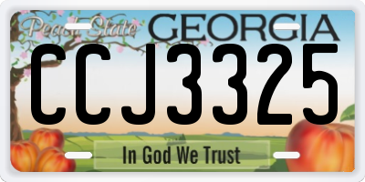 GA license plate CCJ3325
